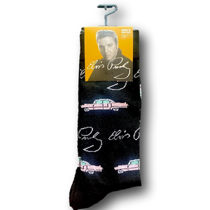 3/$20 Elvis Presley Pink Cadillac Funny Novelty Crew Socks - NWT